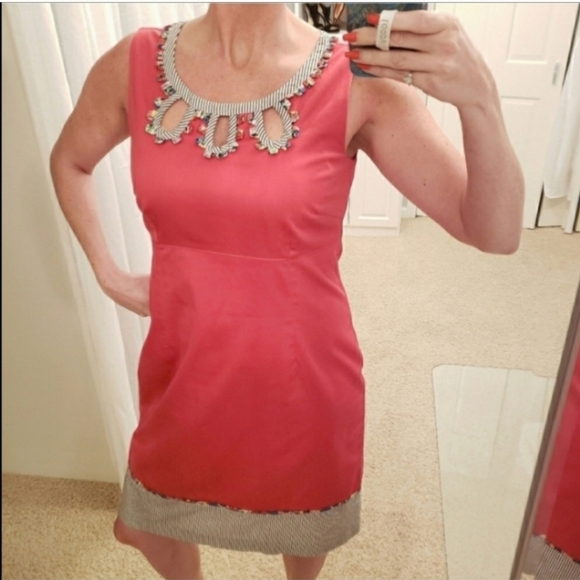 Boden Sheath Applique Keyhole Dress Sleeveless Size 10 - Picture 15 of 15